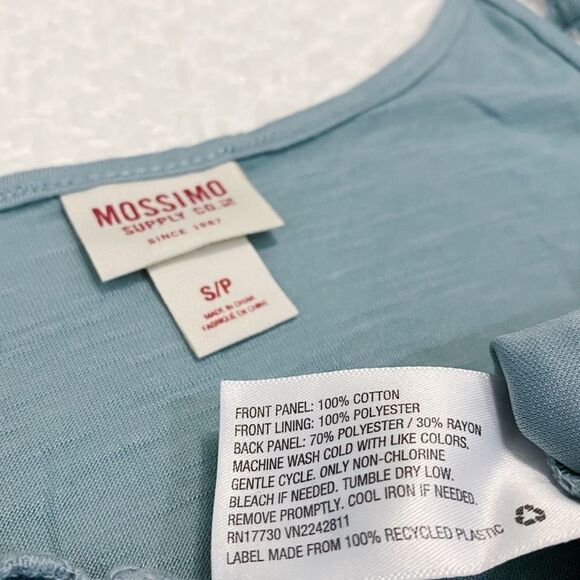 Mossimo Supply Co. Light Blue Paisley Crochet Lace Cropped Tank Top Size Small - Picture 9 of 9